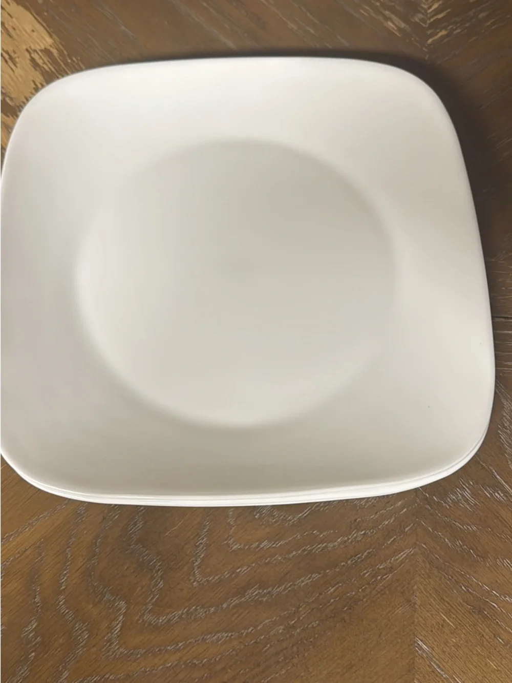 Corelle White Square Dinner Plates - Smooth Matte Finish
